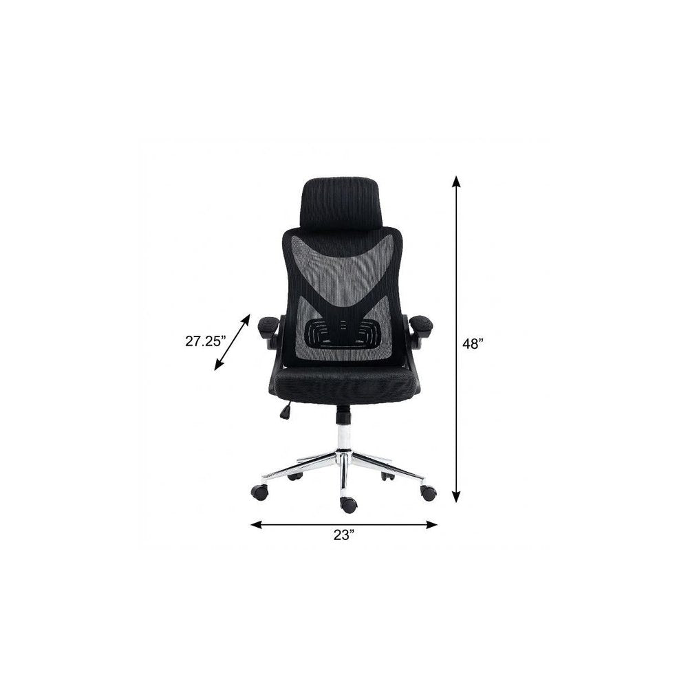 Black Adjustable Height Swivel Rolling Office Chair — view 8