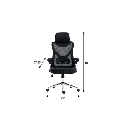 Black Adjustable Height Swivel Rolling Office Chair