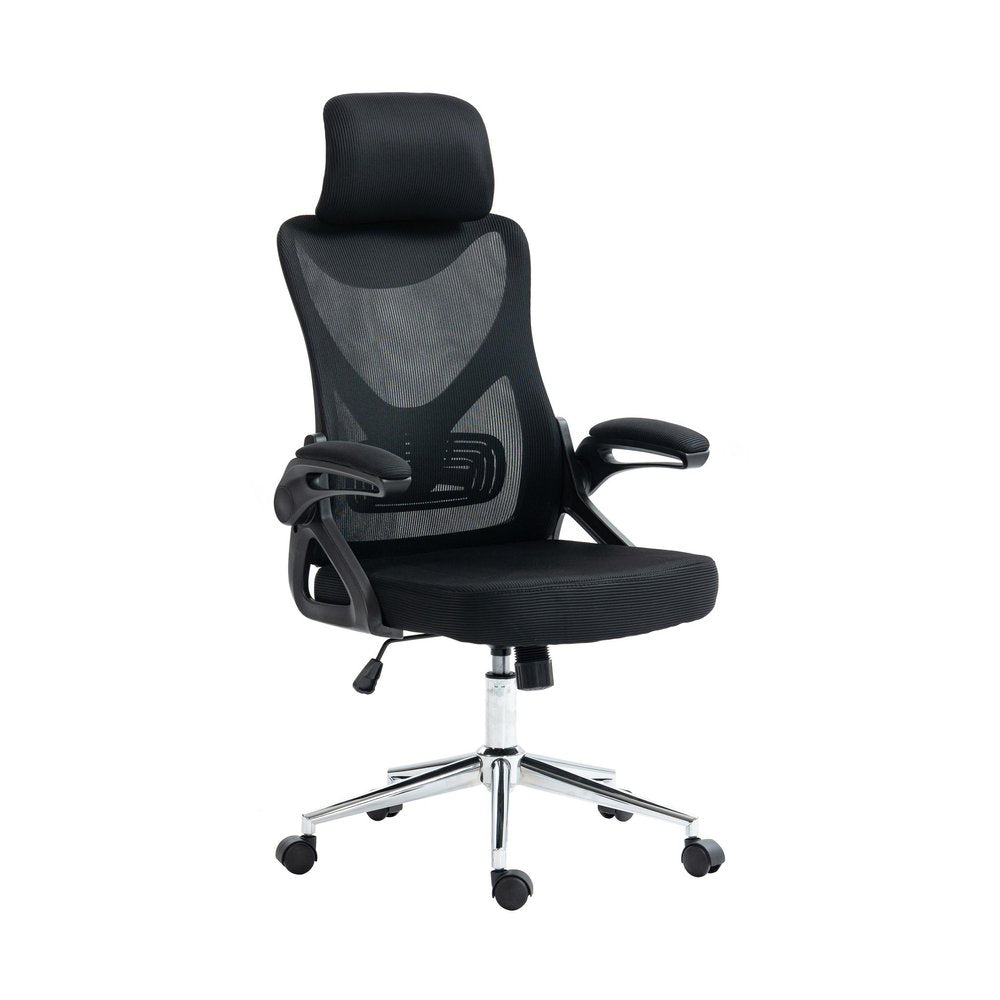 Black Adjustable Height Swivel Rolling Office Chair HomeRoots
