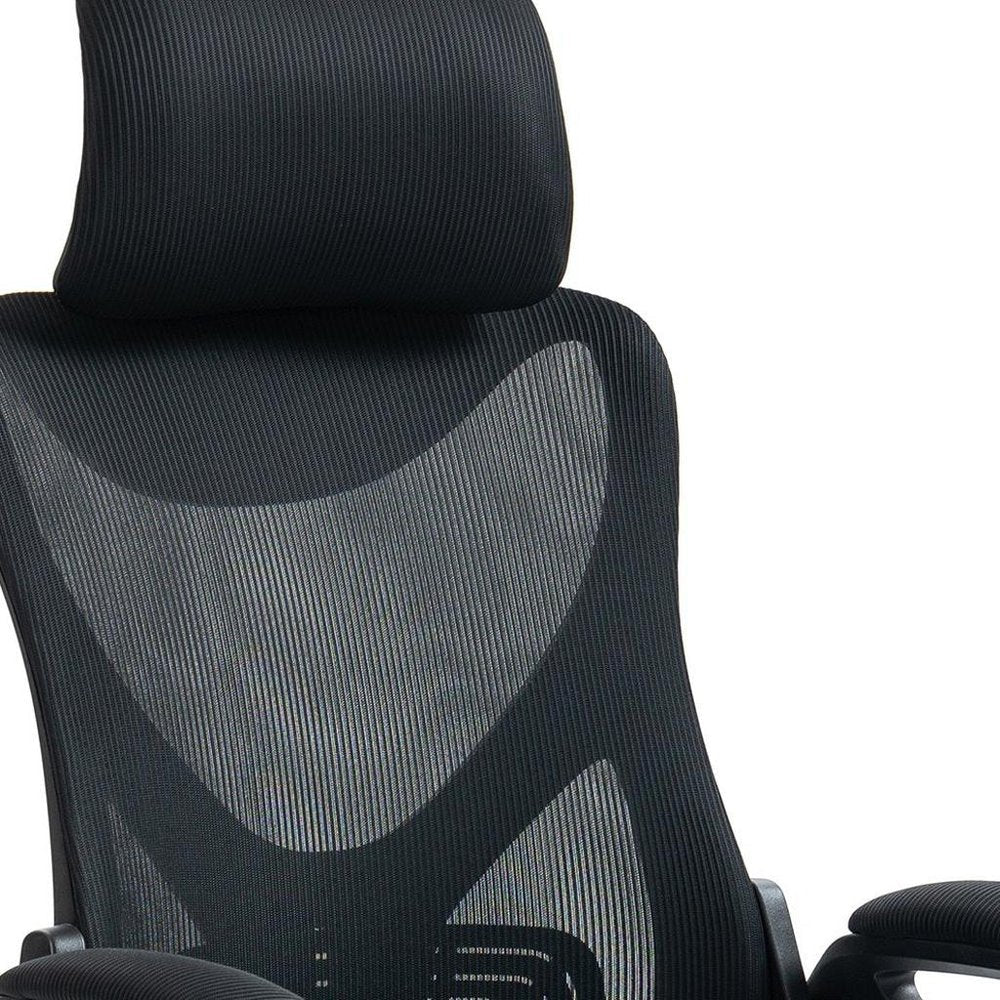 Black Adjustable Height Swivel Rolling Office Chair HomeRoots