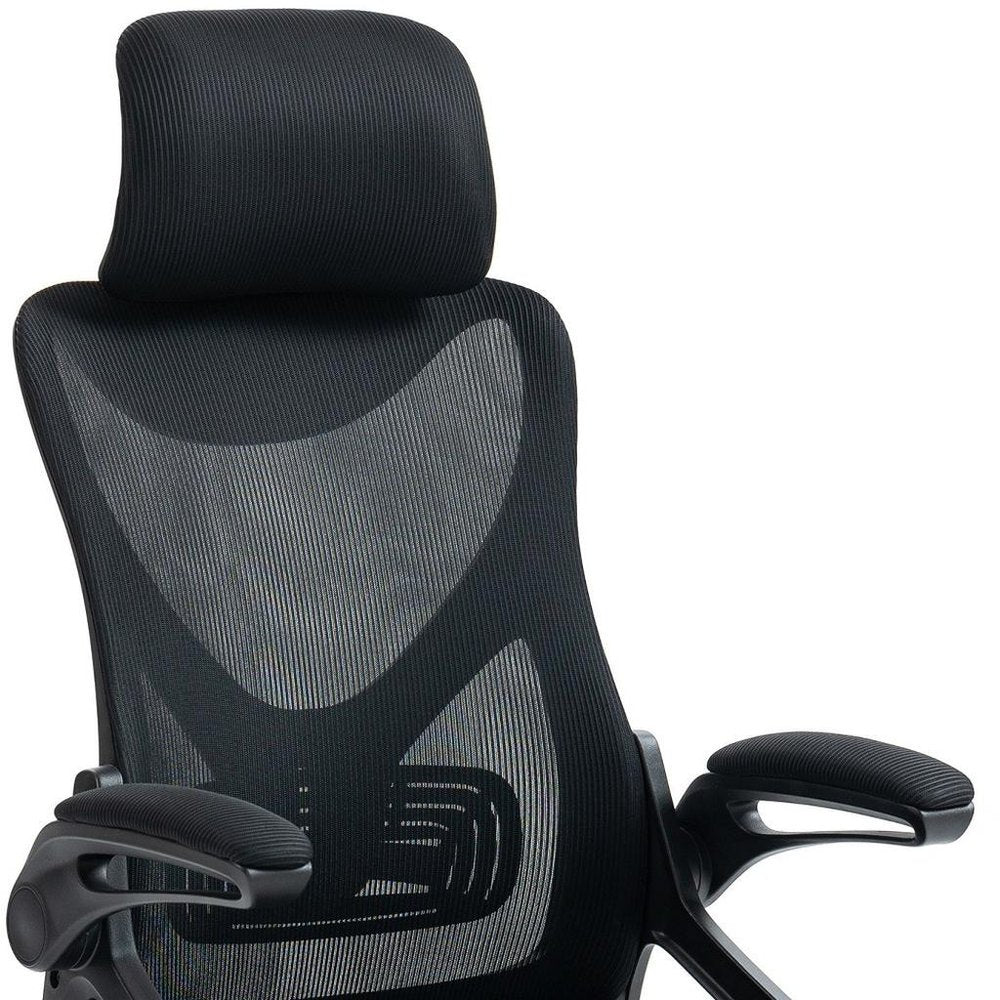 Black Adjustable Height Swivel Rolling Office Chair HomeRoots