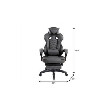 Gray Adjustable Height Swivel Rolling Racecar Executive Office Chair HomeRoots