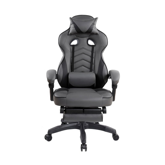 Gray Adjustable Height Swivel Rolling Racecar Executive Office Chair