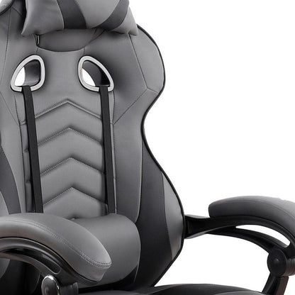Gray Adjustable Height Swivel Rolling Racecar Executive Office Chair HomeRoots