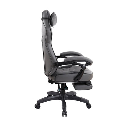 Gray Adjustable Height Swivel Rolling Racecar Executive Office Chair HomeRoots