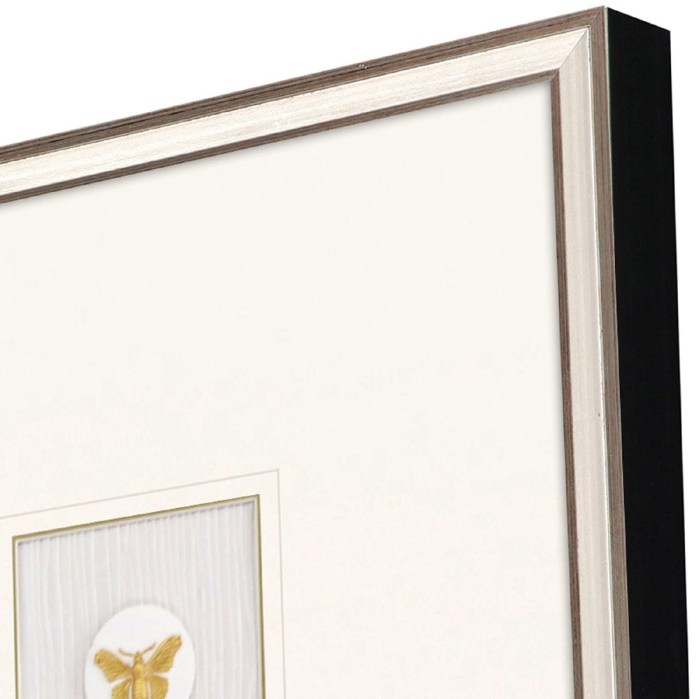Butterfly Intaglio Silver Framed Wall Art — view 3