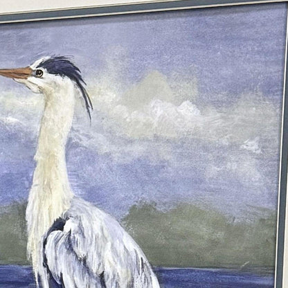 Set Of Two Heron by the Sea Set of Set White Framed Wall Art HomeRoots
