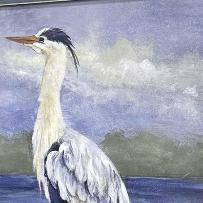 Set Of Two Heron by the Sea Set of Set White Framed Wall Art HomeRoots