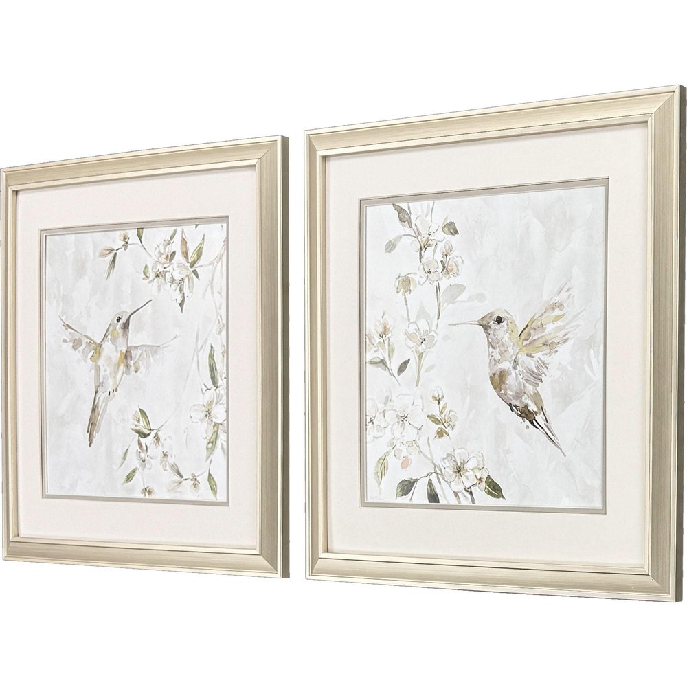 Set Of Two Hummingbird Song Set of Set Gold Framed Wall Art — view 2
