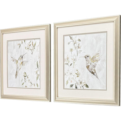 Set Of Two Hummingbird Song Set of Set Gold Framed Wall Art HomeRoots