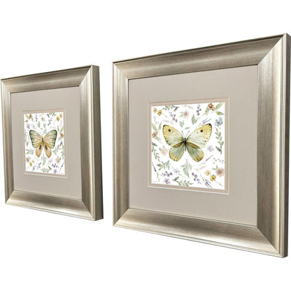 Set Of Two Organic Nature Set of Set Silver Framed Wall Art HomeRoots