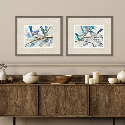Set Of Two Here Birdie Birdie Set of Set Brown Framed Wall Art