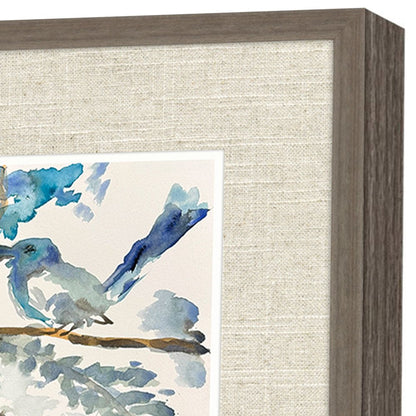 Set Of Two Here Birdie Birdie Set of Set Brown Framed Wall Art