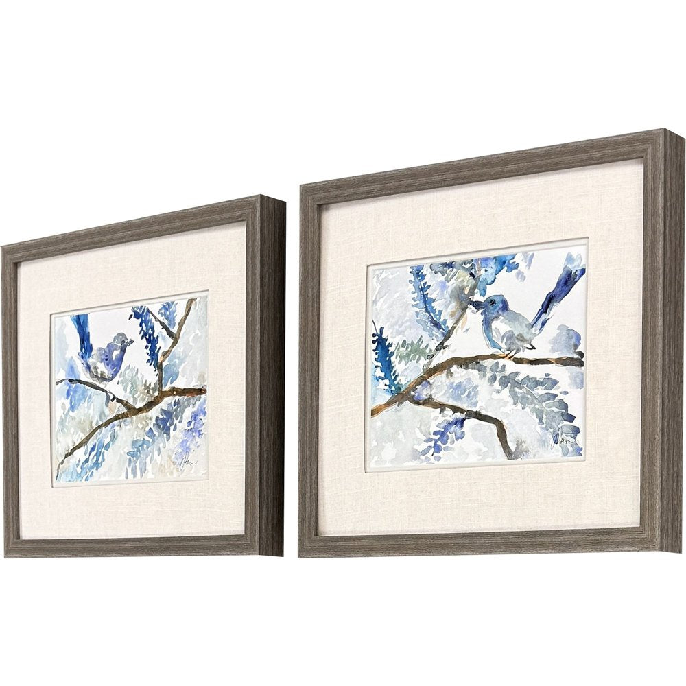 Set Of Two Here Birdie Birdie Set of Set Brown Framed Wall Art — view 4