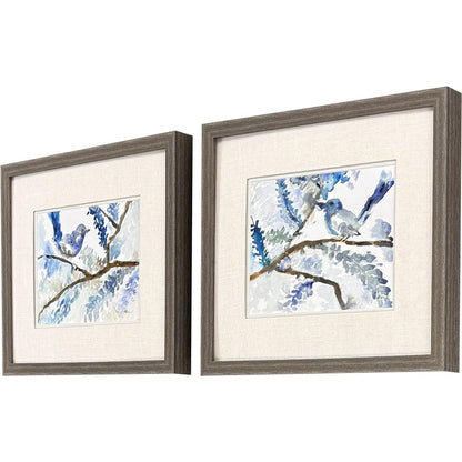 Set Of Two Here Birdie Birdie Set of Set Brown Framed Wall Art