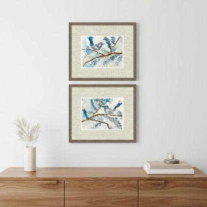 Set Of Two Here Birdie Birdie Set of Set Brown Framed Wall Art