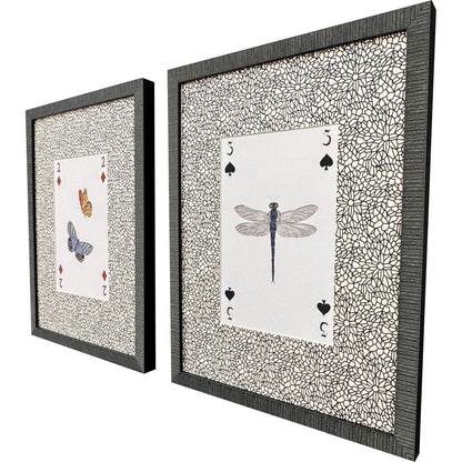 Set Of Two Nature's Hand I Set of Set Distressed Black Framed Wall Art HomeRoots