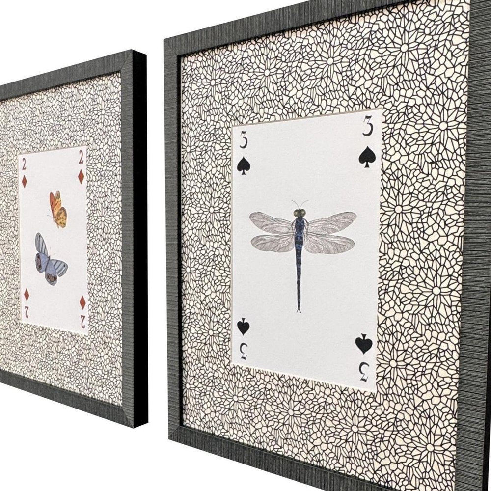 Set Of Two Nature's Hand I Set of Set Distressed Black Framed Wall Art HomeRoots