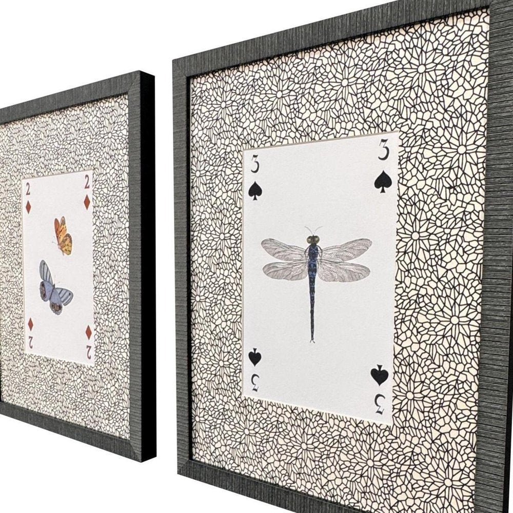 Set Of Two Nature's Hand I Set of Set Distressed Black Framed Wall Art — view 3