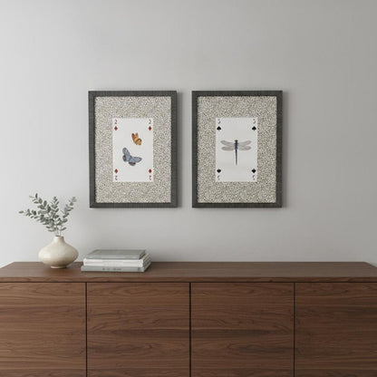 Set Of Two Nature's Hand I Set of Set Distressed Black Framed Wall Art HomeRoots
