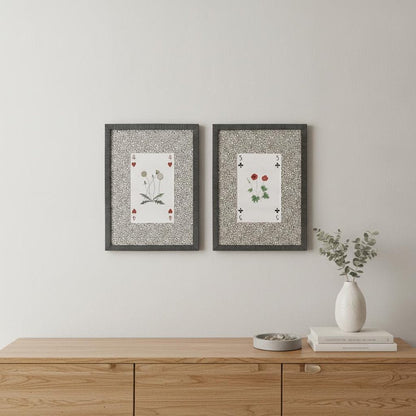Set Of Two Nature's Hand II Set of Set Distressed Black Framed Wall Art HomeRoots