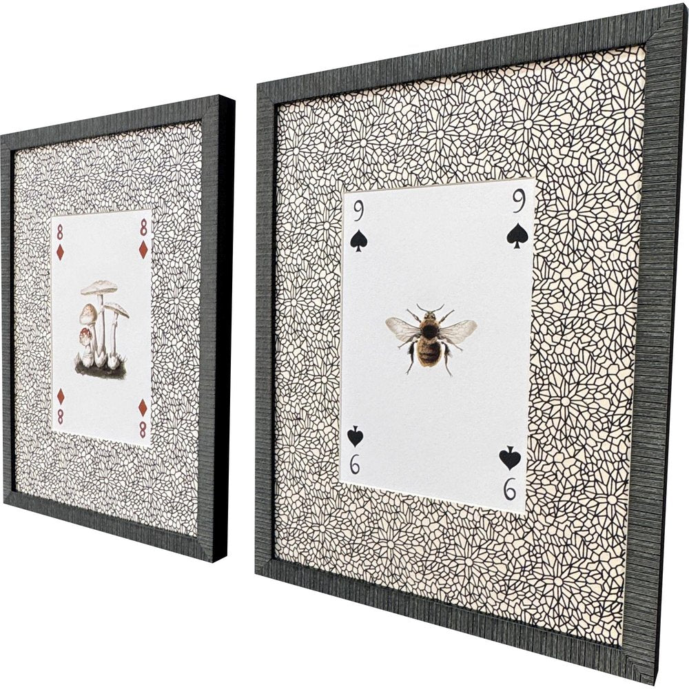 Set Of Two Nature's Hand III Set of Set Distressed Black Framed Wall Art — view 2
