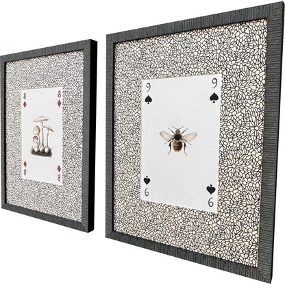 Set Of Two Nature's Hand III Set of Set Distressed Black Framed Wall Art HomeRoots