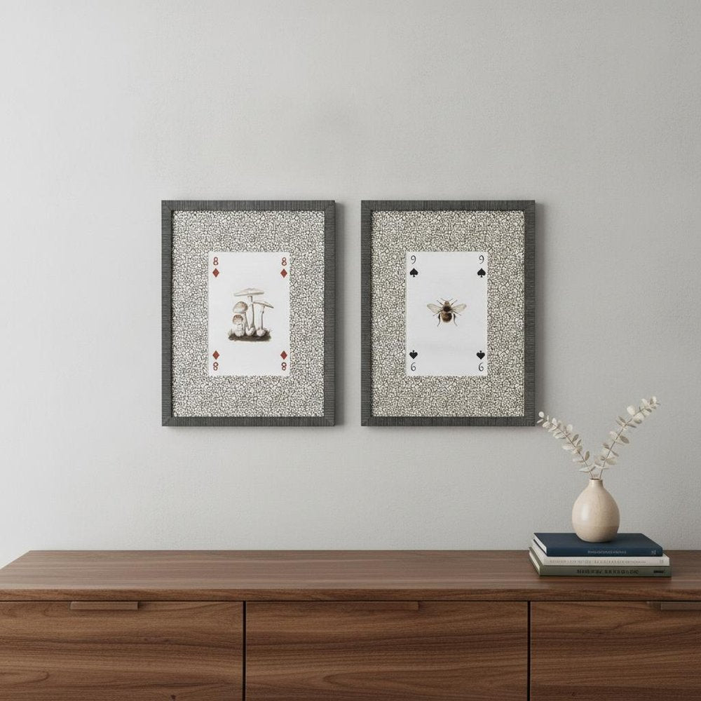 Set Of Two Nature's Hand III Set of Set Distressed Black Framed Wall Art — view 1