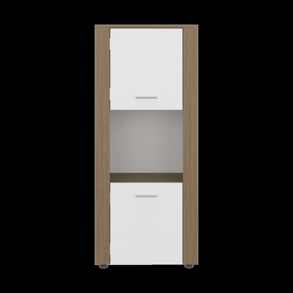 53" Beige Wood One Tier Bookcase with One Door — view 2