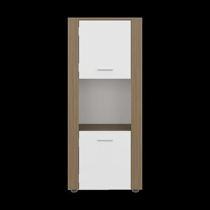 53" Beige Wood One Tier Bookcase with One Door HomeRoots