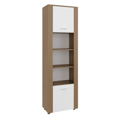 73" Beige Wood One Tier Bookcase with One Door HomeRoots