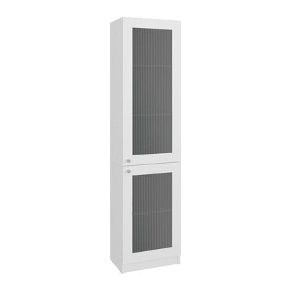 71" White Wood One Tier Bookcase with One Door HomeRoots