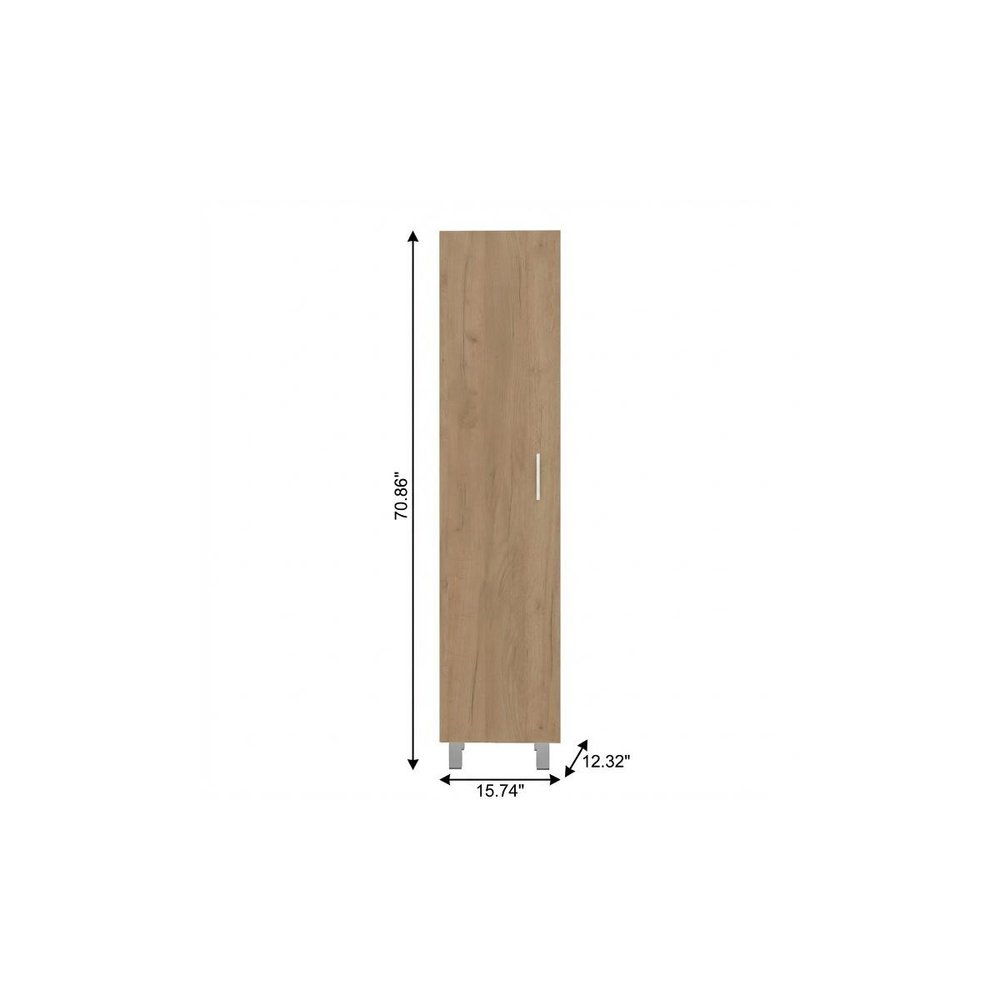 16" Beige Wood Accent Chest — view 4