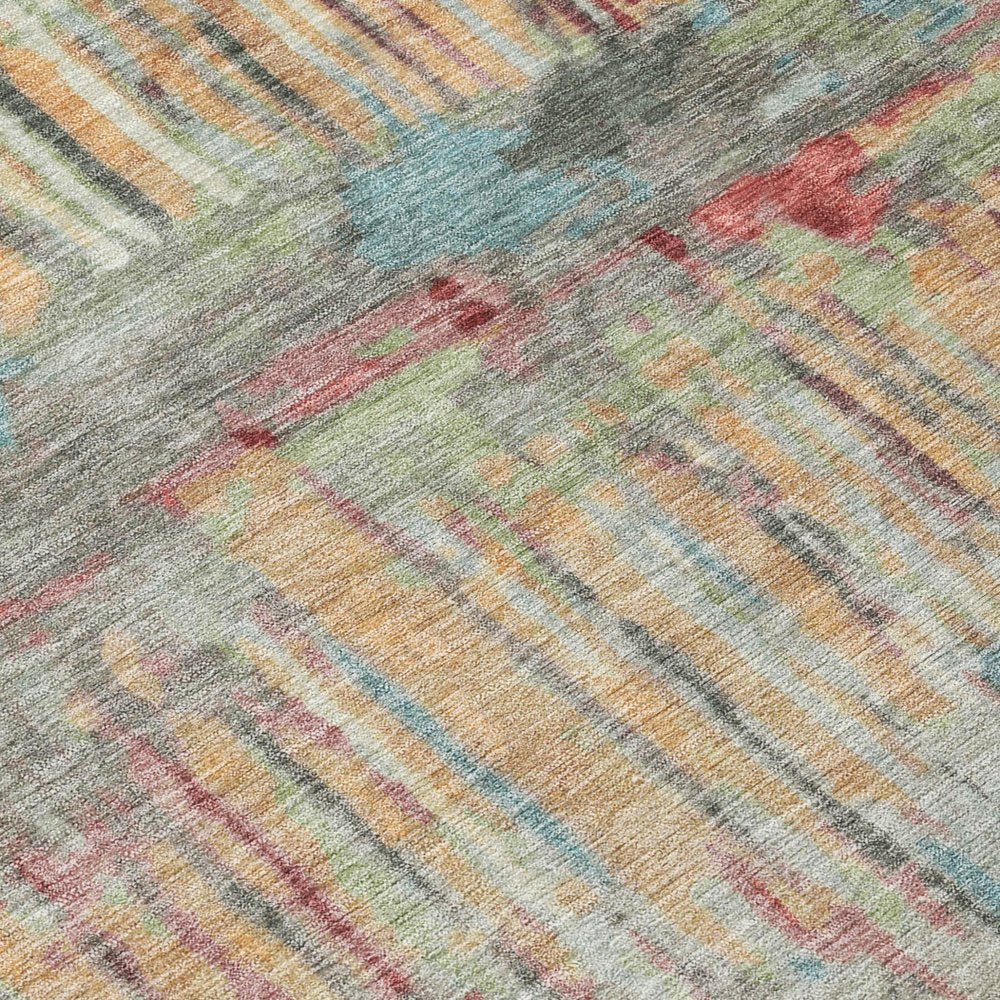 5' X 8' Coral And Sage Abstract Washable Indoor Outdoor Area Rug HomeRoots