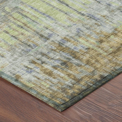 5' X 8' Khaki And Taupe Abstract Washable Indoor Outdoor Area Rug HomeRoots