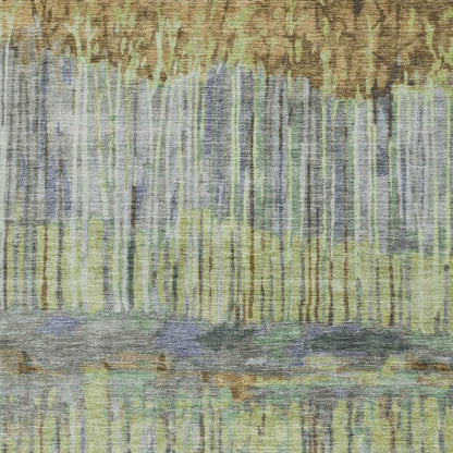5' X 8' Khaki And Taupe Abstract Washable Indoor Outdoor Area Rug HomeRoots