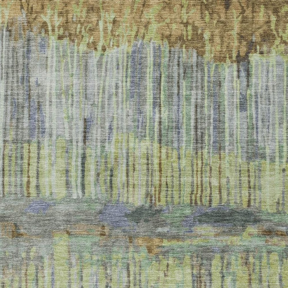 5' X 8' Khaki And Taupe Abstract Washable Indoor Outdoor Area Rug HomeRoots