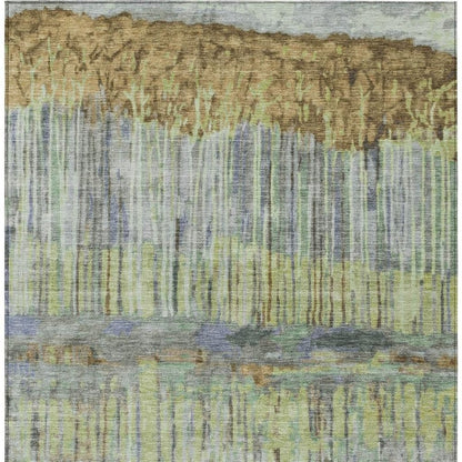 5' X 8' Khaki And Taupe Abstract Washable Indoor Outdoor Area Rug HomeRoots