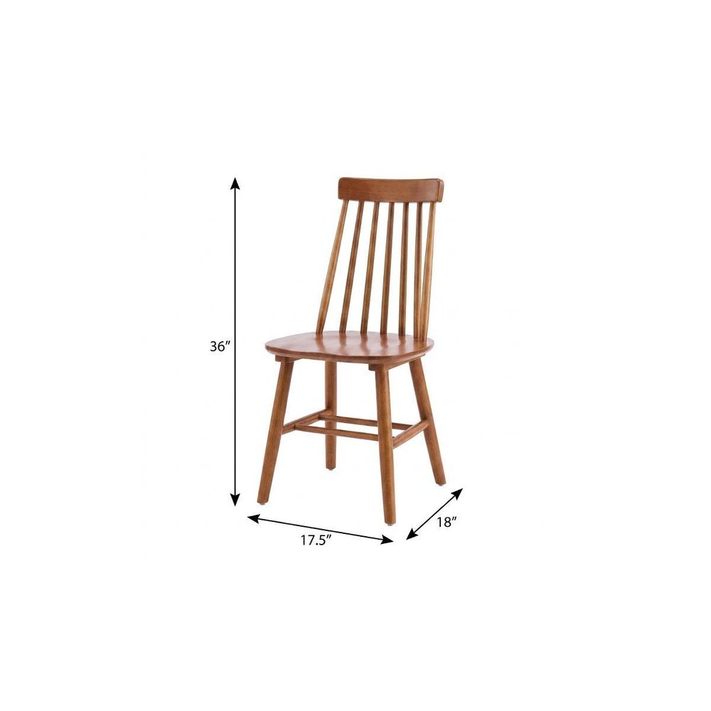 Set of Two Walnut Solid Wood Windsor Back Dining Side Chairs — view 9