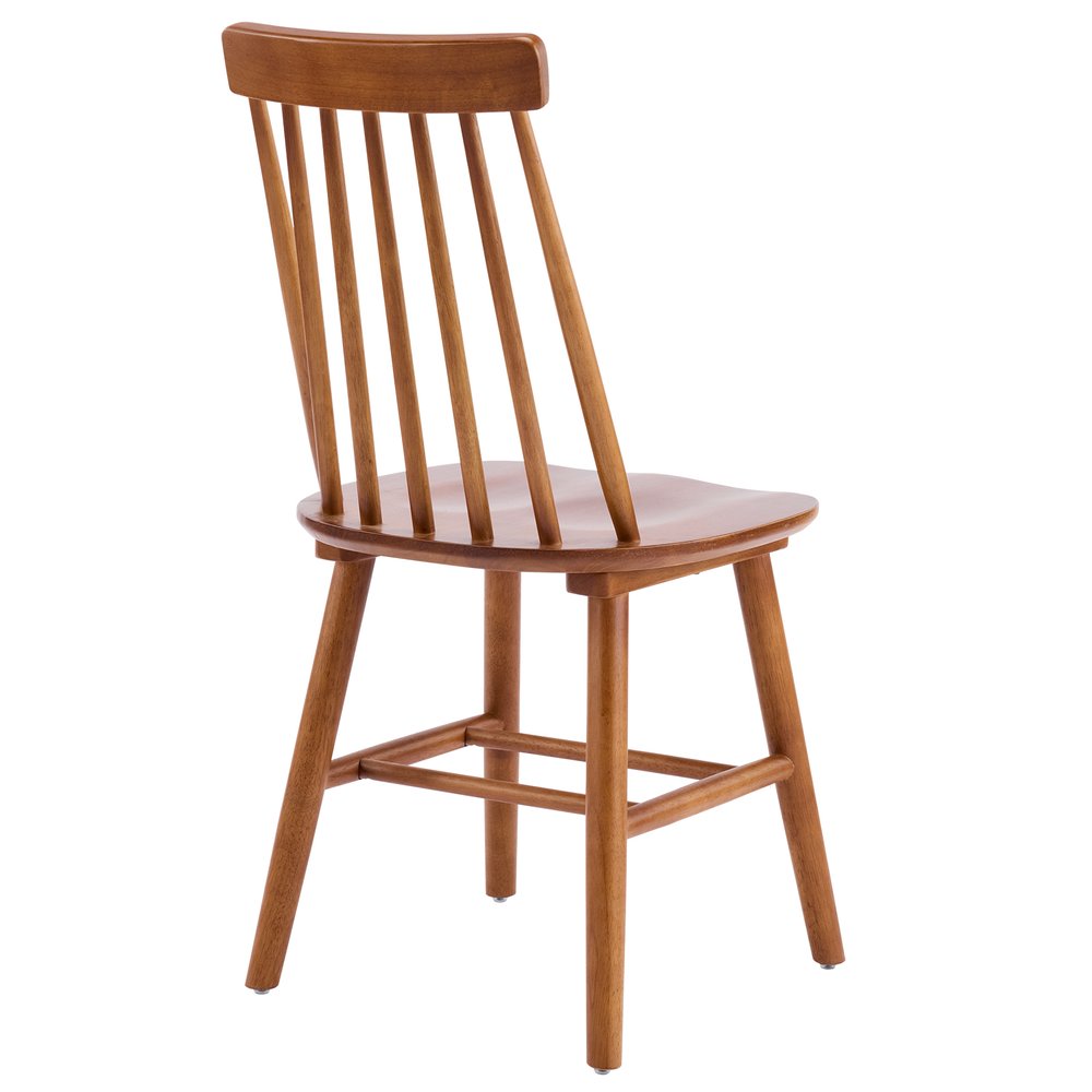 Set of Two Walnut Solid Wood Windsor Back Dining Side Chairs — view 4