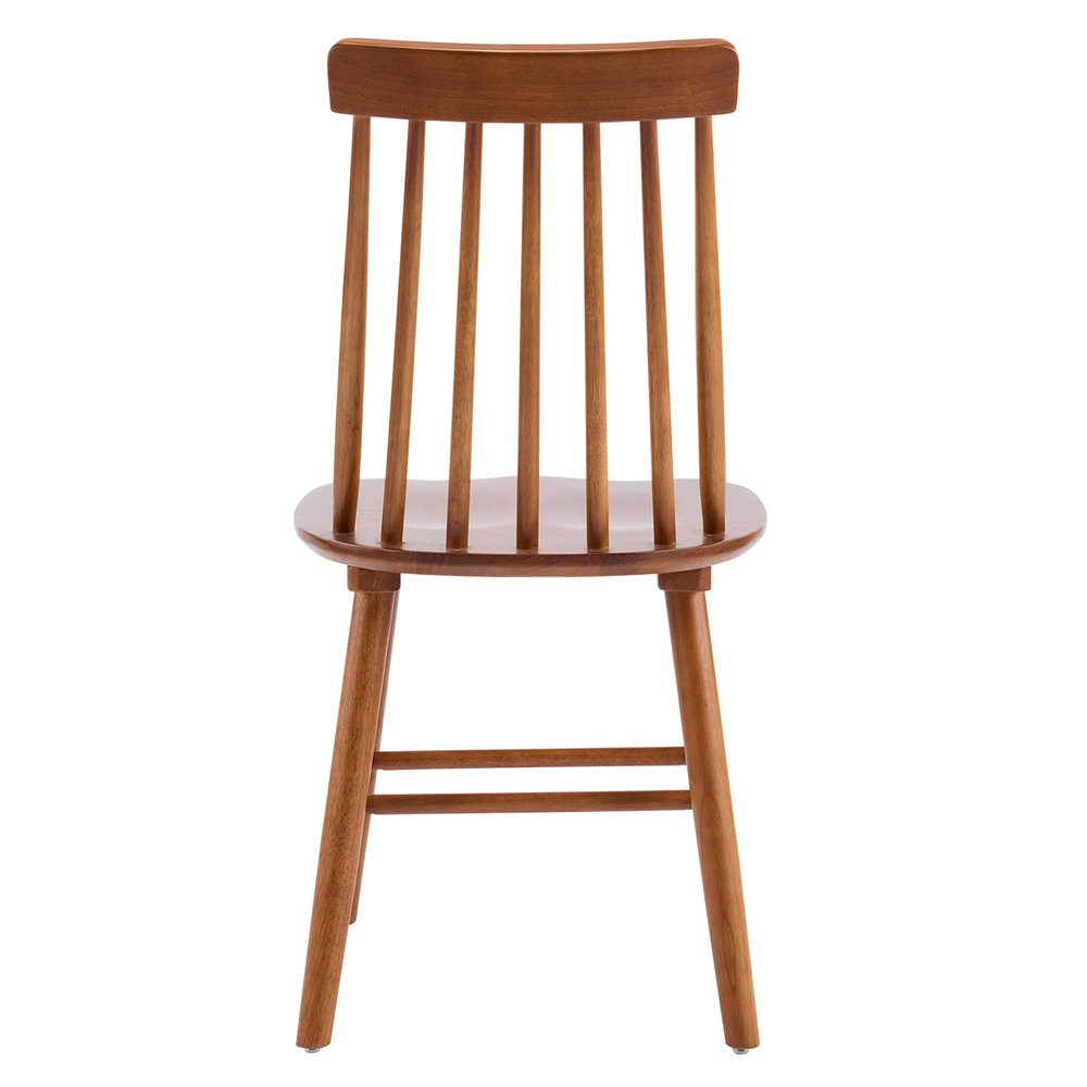 Set of Two Walnut Solid Wood Windsor Back Dining Side Chairs — view 5