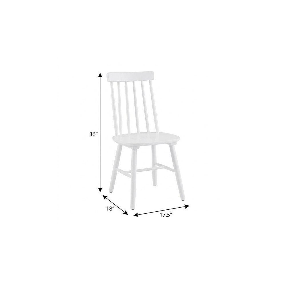 Set of Four White Solid Wood Windsor Back Dining Side Chairs — view 10