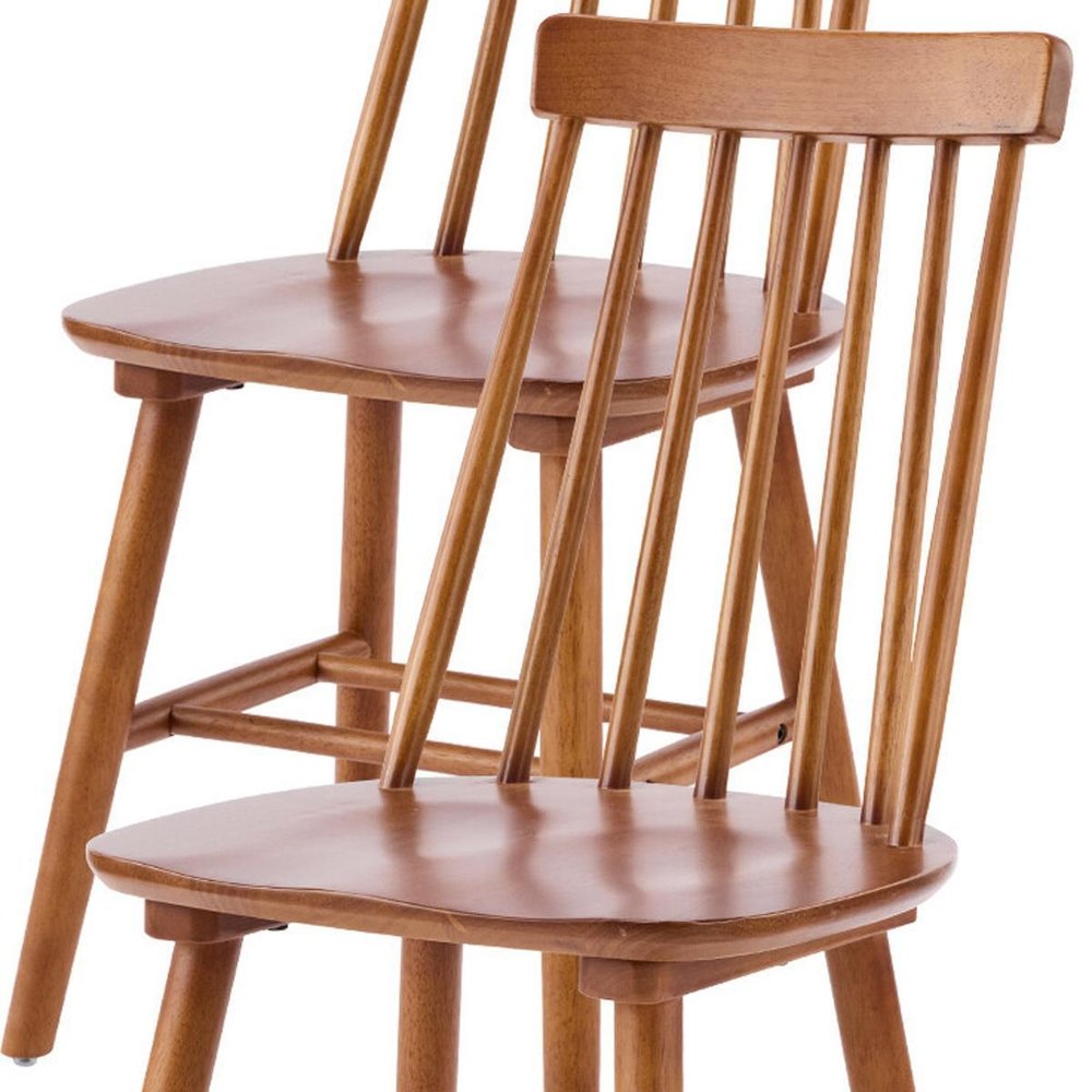 Set of Four Walnut Solid Wood Windsor Back Dining Side Chairs — view 9