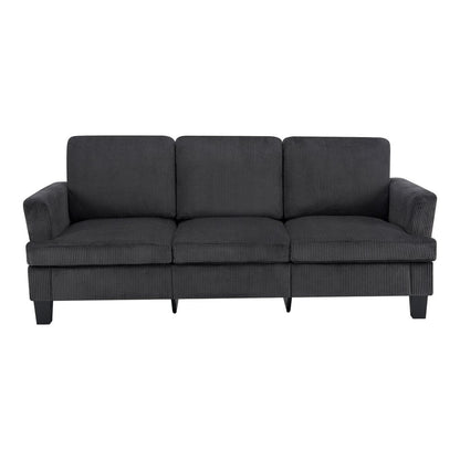 84" Dark Gray Corduroy Sofa