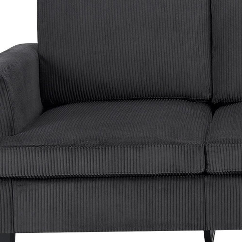84" Dark Gray Corduroy Sofa — view 8