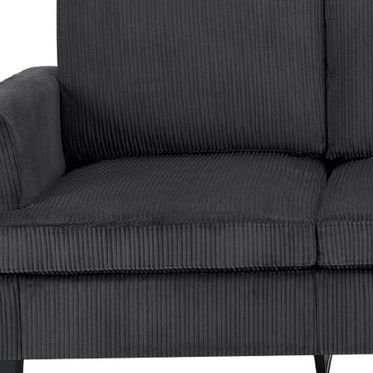 84" Dark Gray Corduroy Sofa