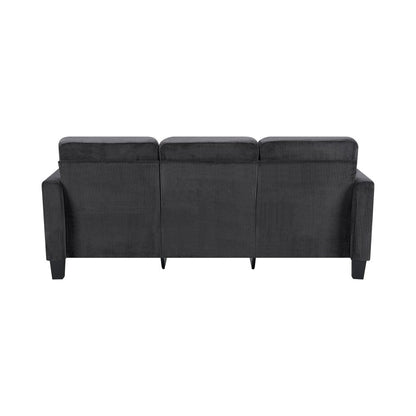 84" Dark Gray Corduroy Sofa