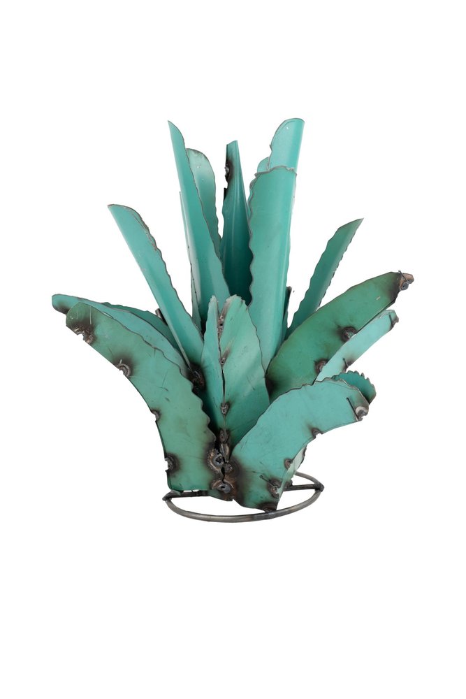 11" Turquoise Metal Succulent Garden Hanging Wall or Door Decor HomeRoots