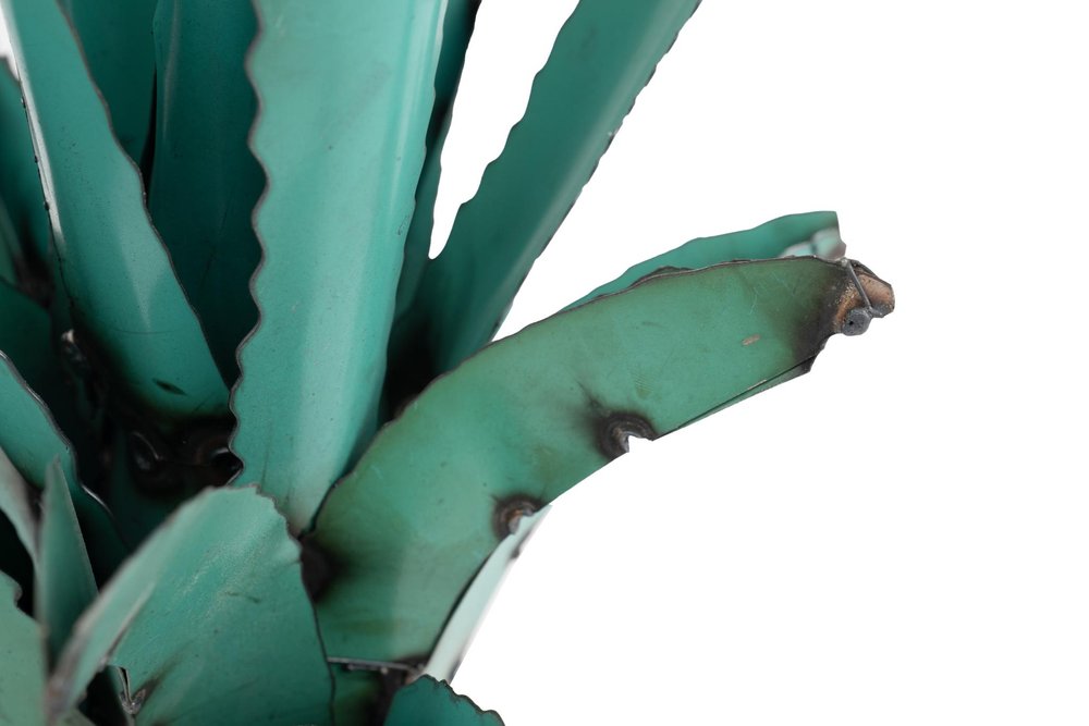 11" Turquoise Metal Succulent Garden Hanging Wall or Door Decor — view 3