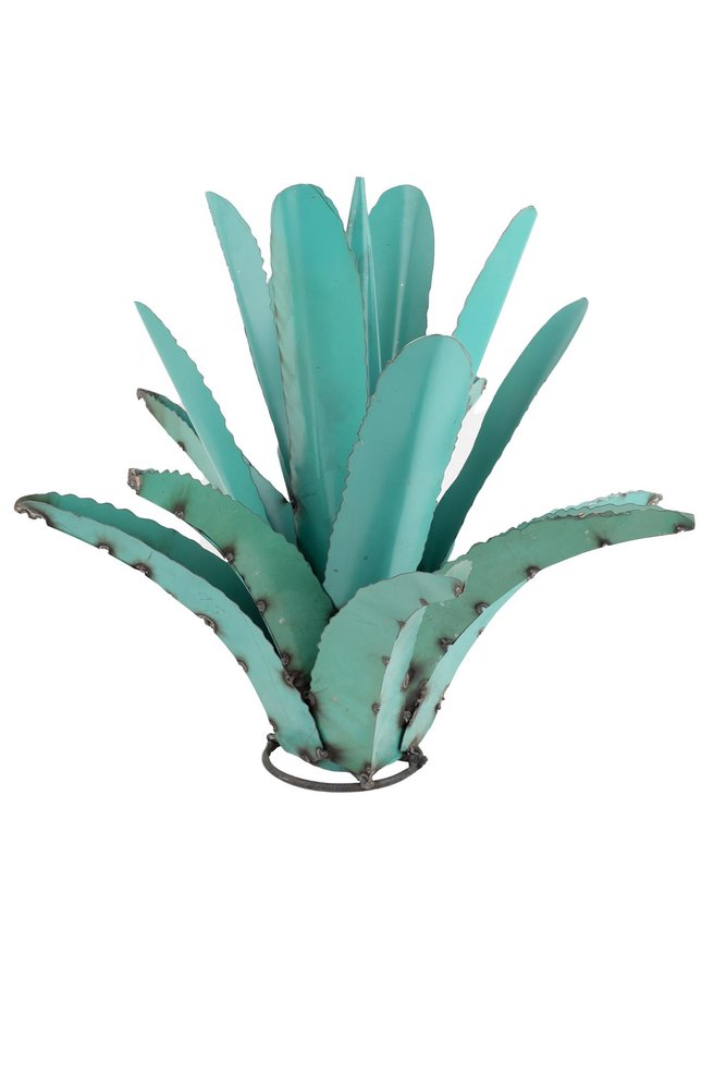 20" Turquoise Metal Succulent Garden Hanging Wall or Door Decor HomeRoots